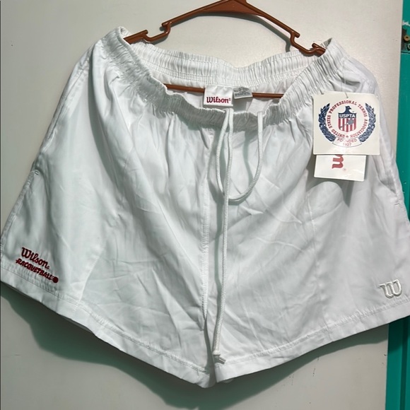 Wilson Pants - Wilson White Athletic Shorts with Elastic Waistband